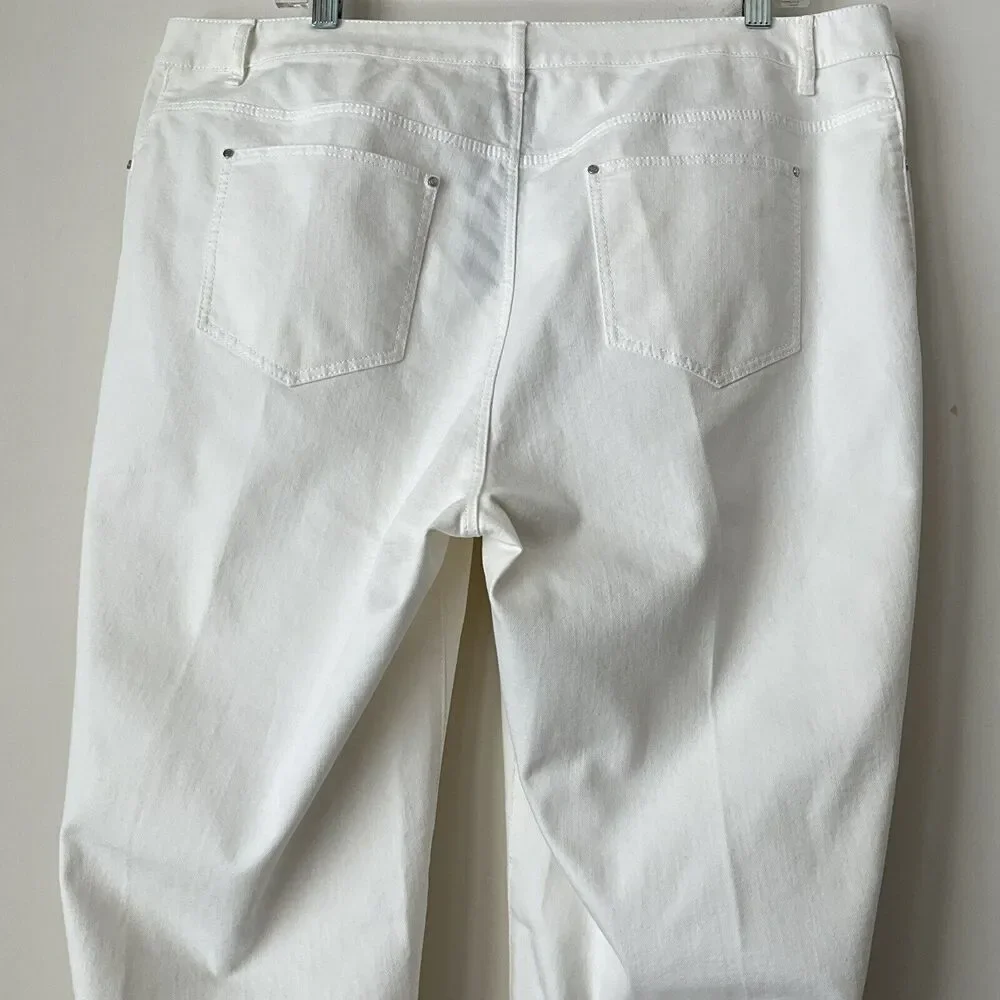 Lafayette 148 New York Thompson Jeans Pants White 16W